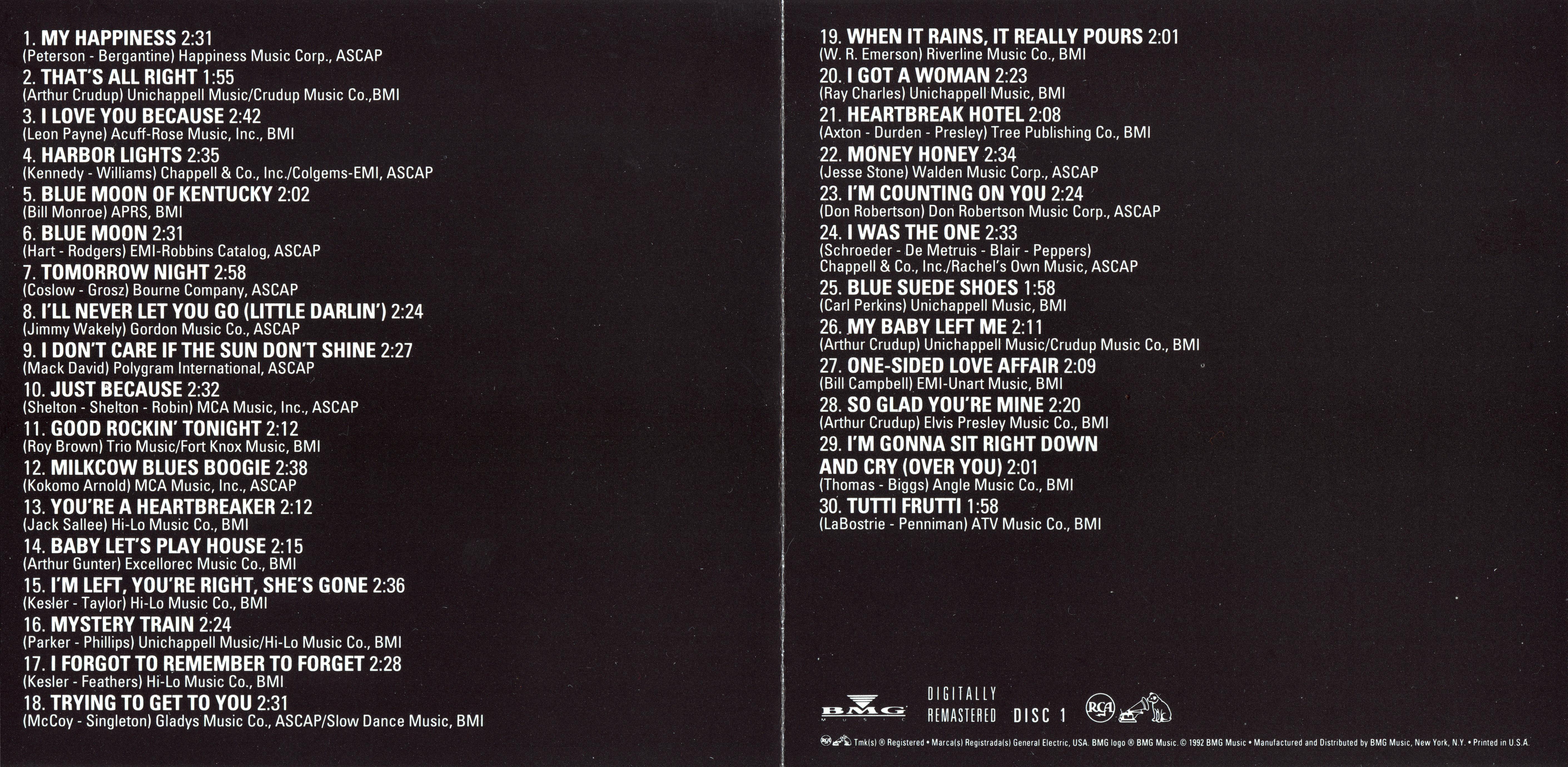 Elvis Presley  The Complete 50`s Masters 1 : Front + Inlay